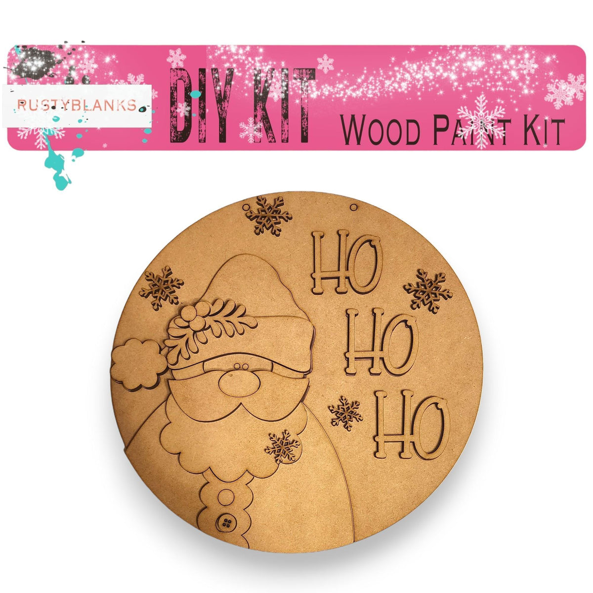 Santa HO HO HO Door Hanger,  Christmas Front  Door Hanger RusticFarmhouseDecor