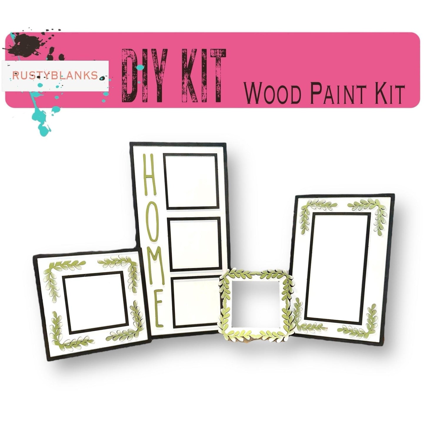 a picture frame and a picture frame with the words diy kit