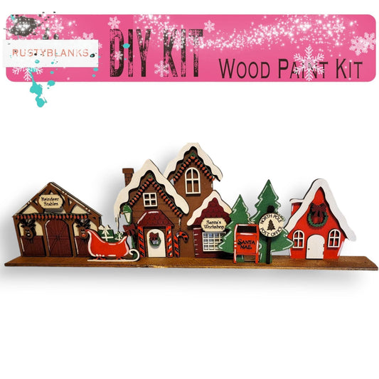 Standing Christmas Houses Santa's Village, Santa's Christmas Village, Christmas Houses Santa Decor, Santas Christmas Village Wood Blanks DIY RusticFarmhouseDecor