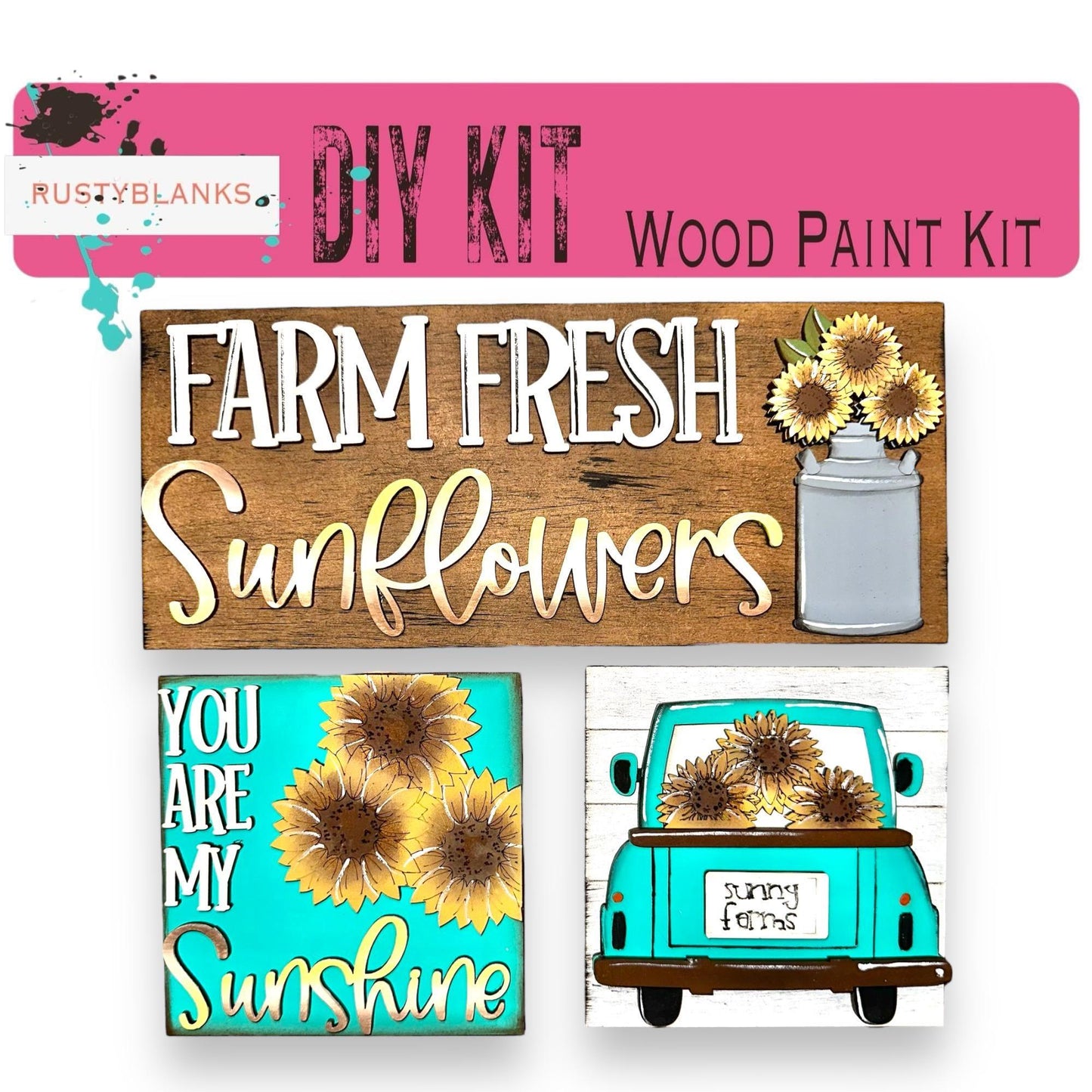 a picture of a farm fresh sunflowers sign