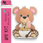 a picture of a teddy bear with a bowl of food