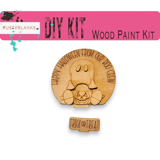 a wooden craft kit with a picture of a dog