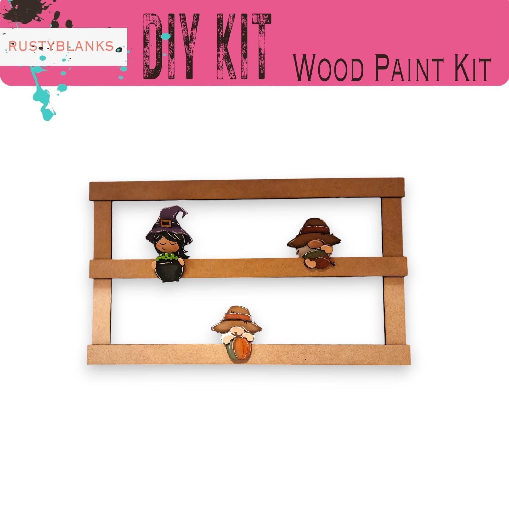 a wooden craft kit with a picture of a girl and a boy