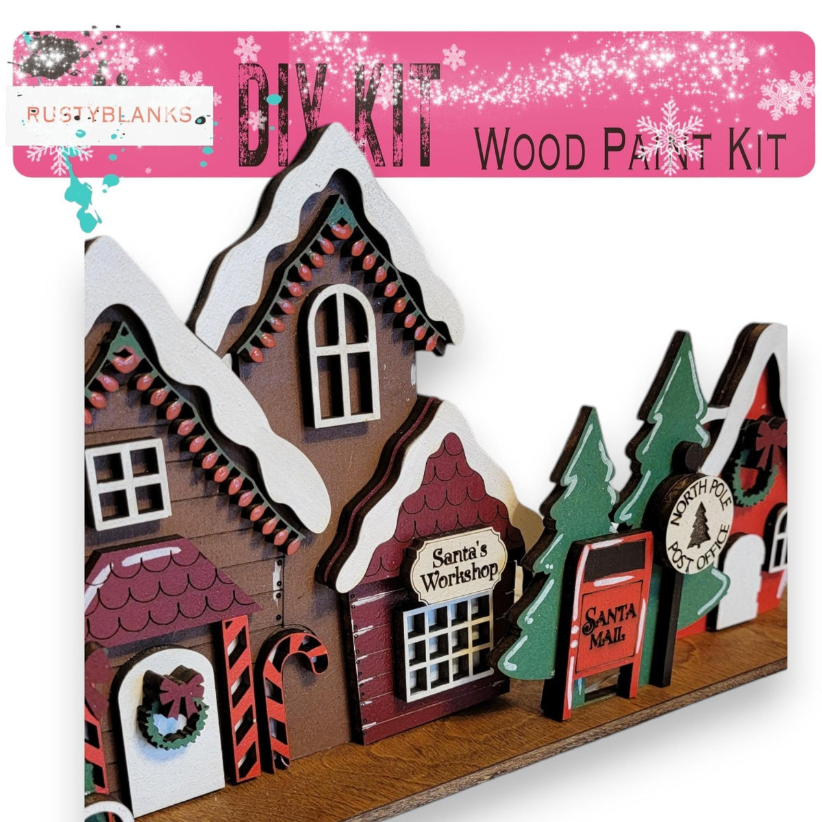 Standing Christmas Houses Santa's Village, Santa's Christmas Village, Christmas Houses Santa Decor, Santas Christmas Village Wood Blanks DIY RusticFarmhouseDecor