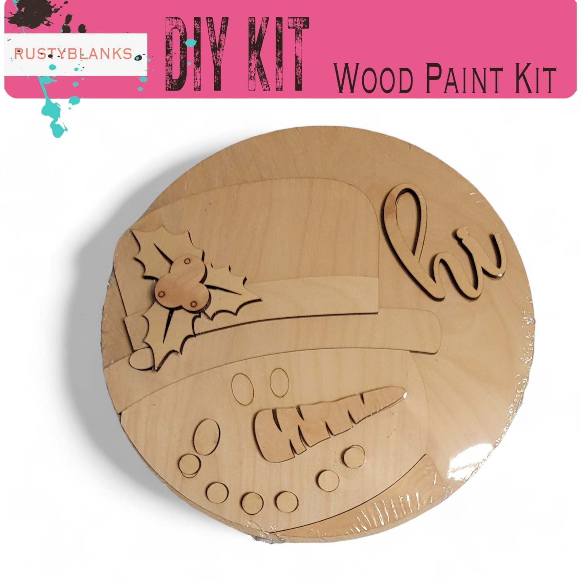 a wooden paint kit with a picture of a cat