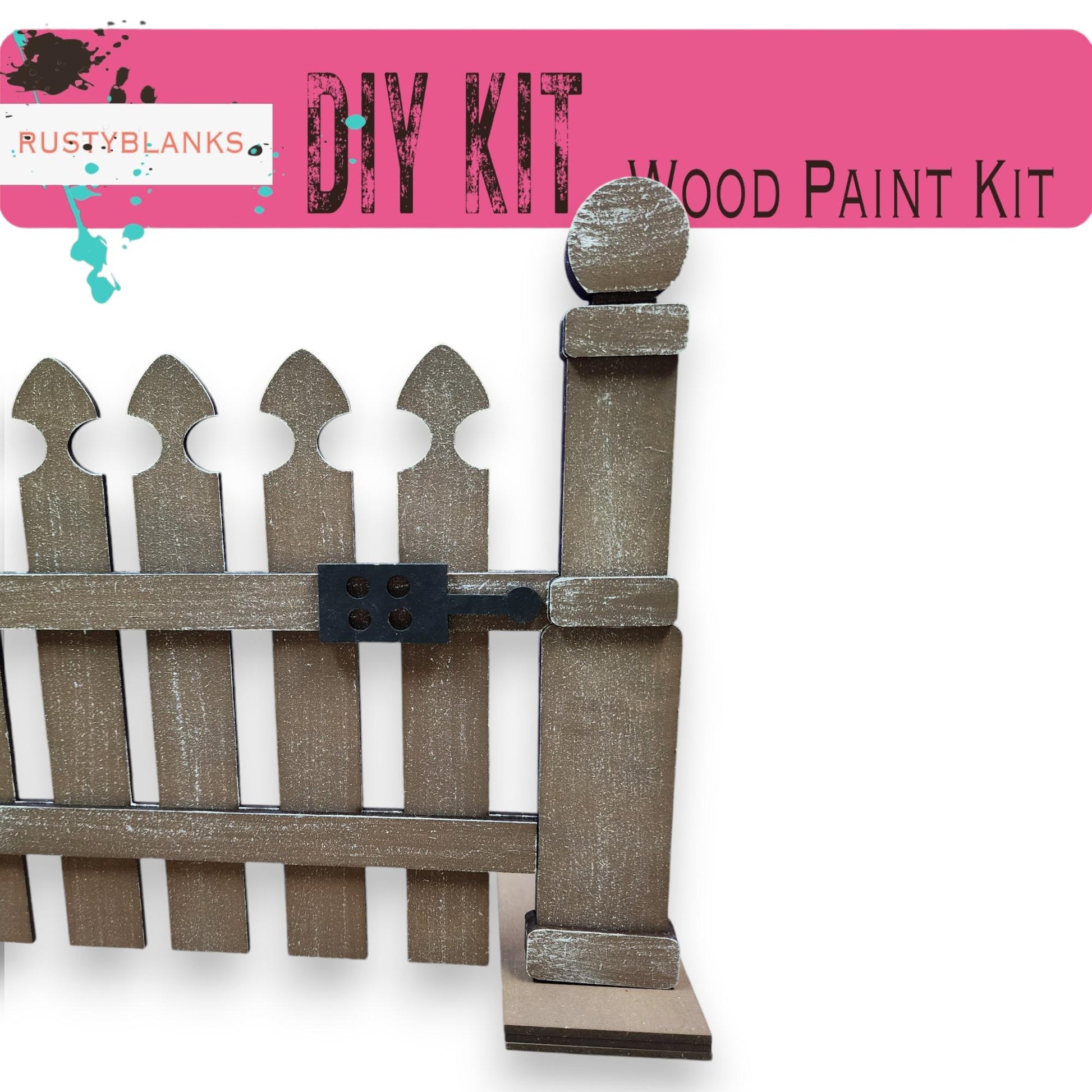 a picture of a wooden fence that is painted pink