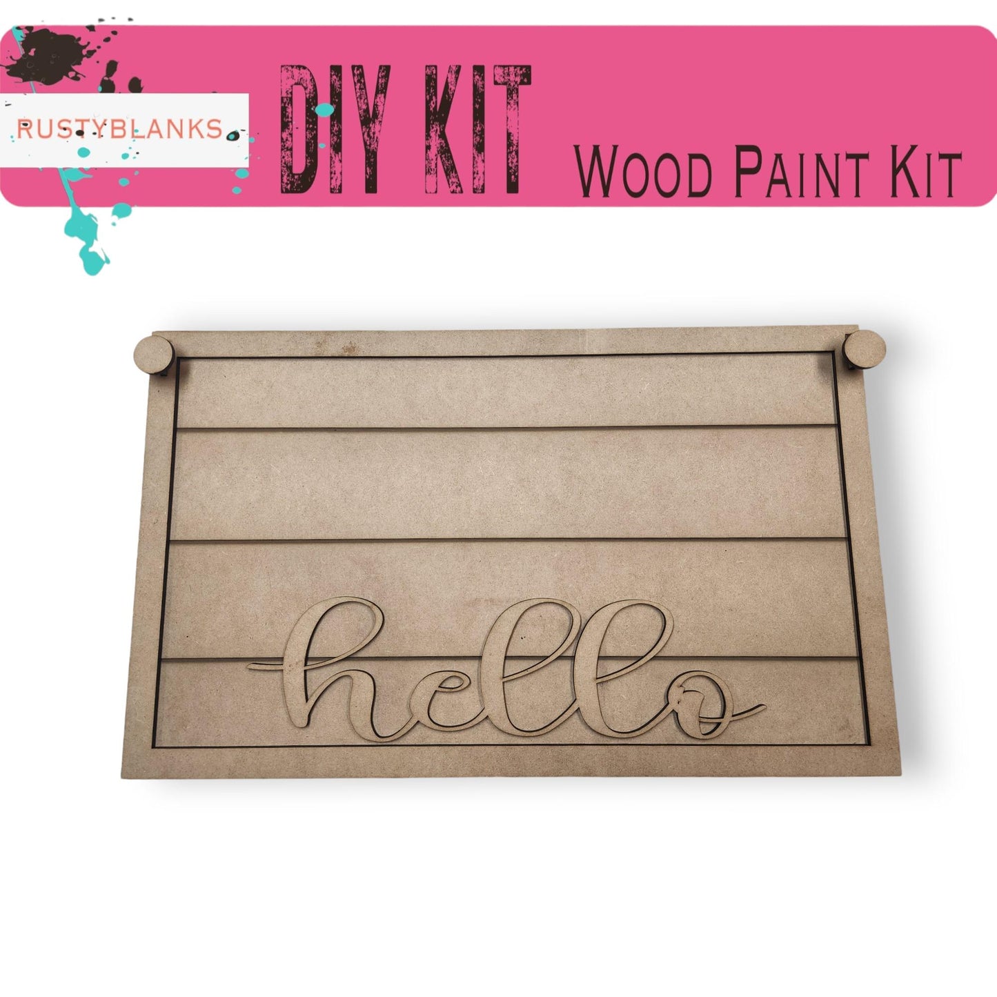 a picture of a sign that says diy kit wood paint kit