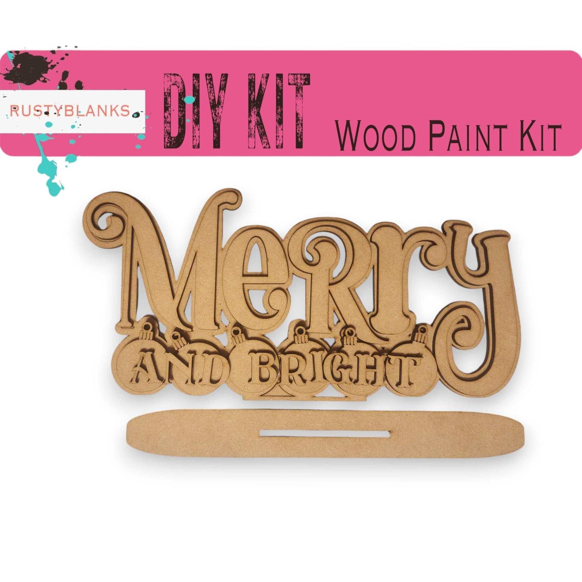 a wooden sign that says merry and bright