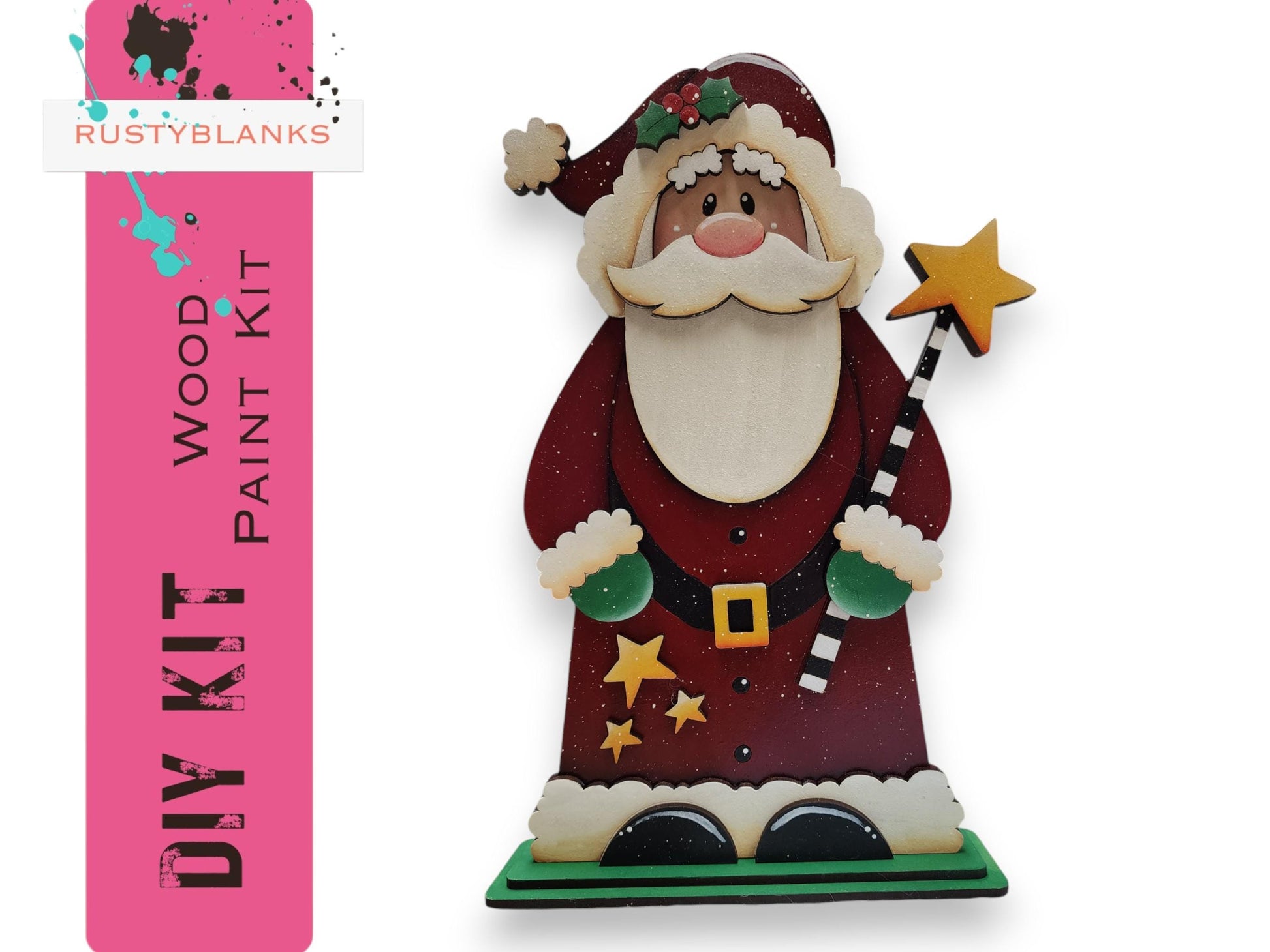 a christmas decoration with a santa clause holding a star