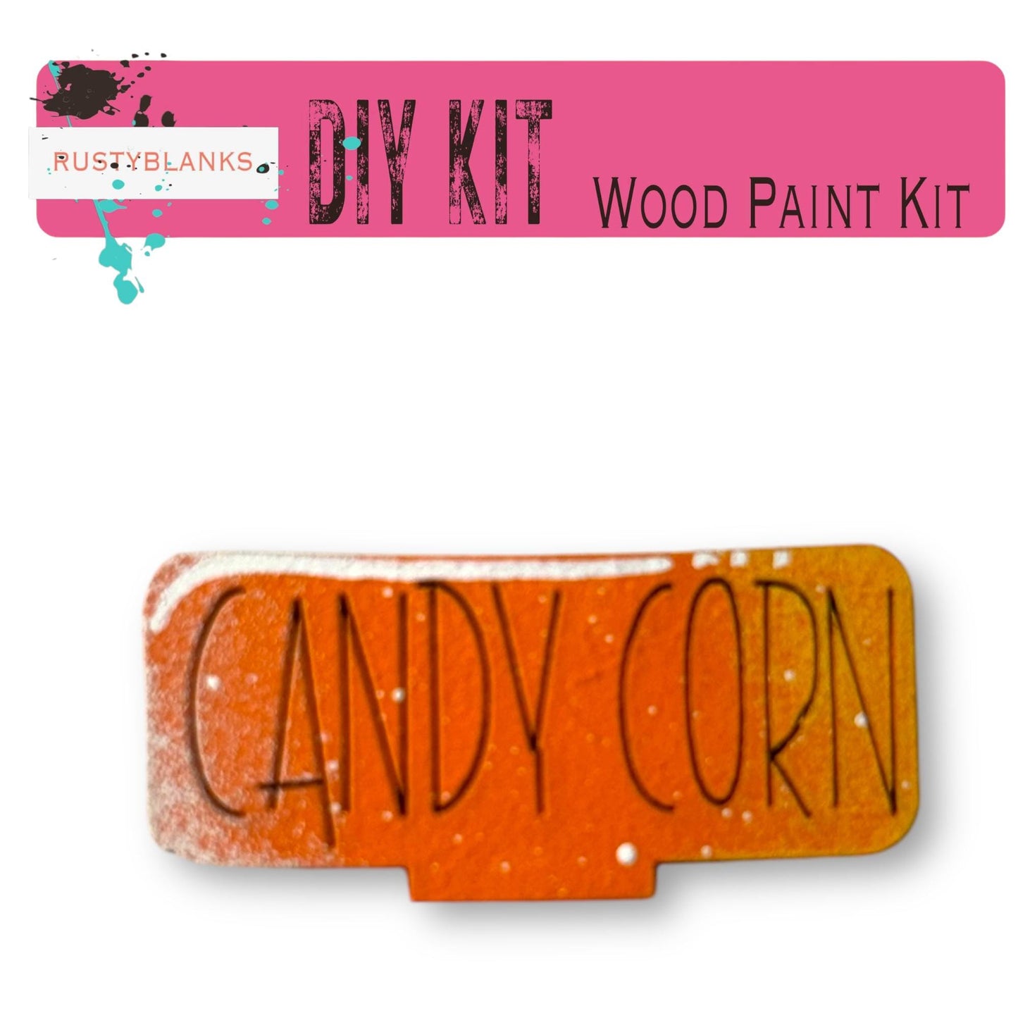 a picture of a wooden paint kit for candy corn