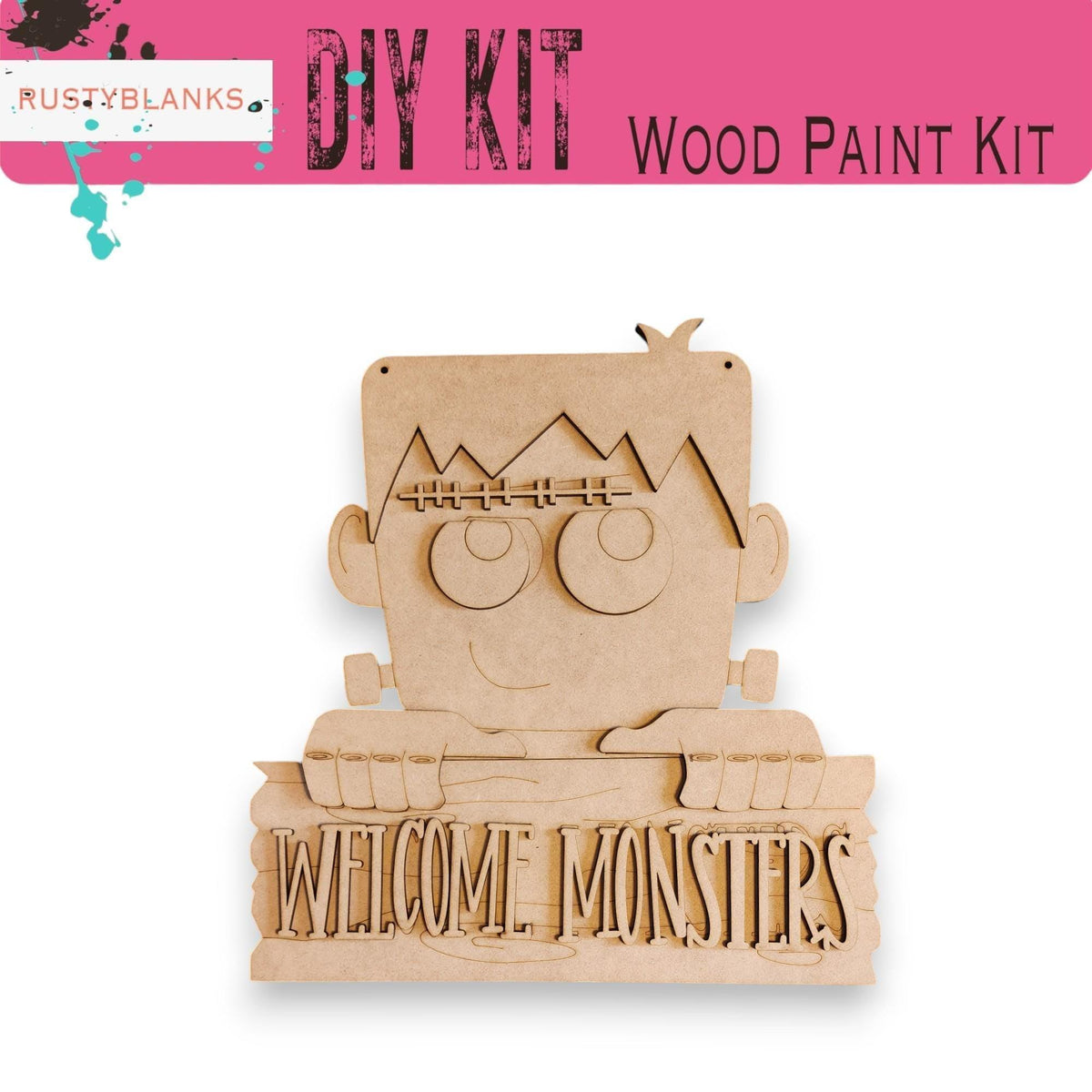 a wooden sign that says welcome monsters