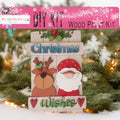 a wooden christmas ornament hanging from a christmas tree