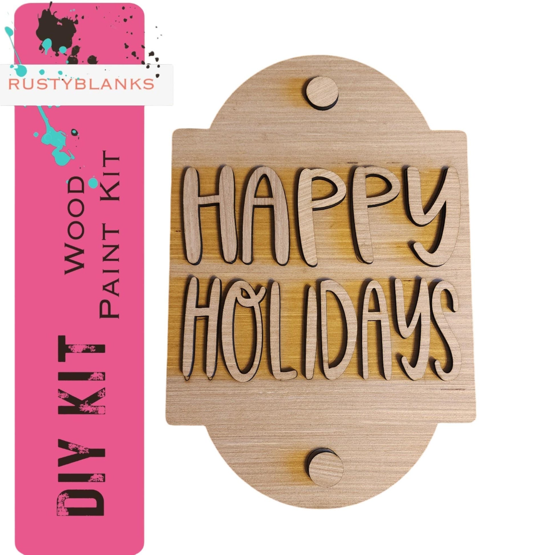 a wooden sign that says happy holidays