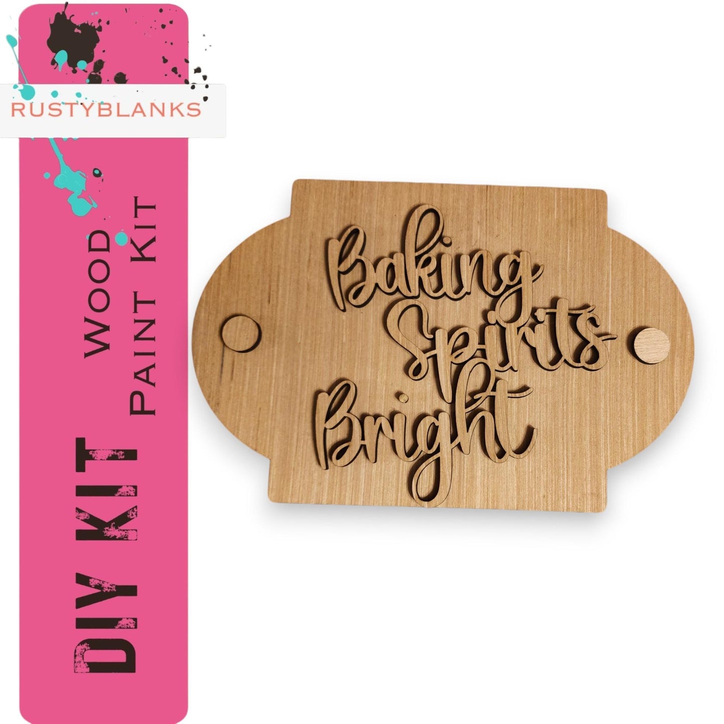 a wooden sign that says baking spirits bright