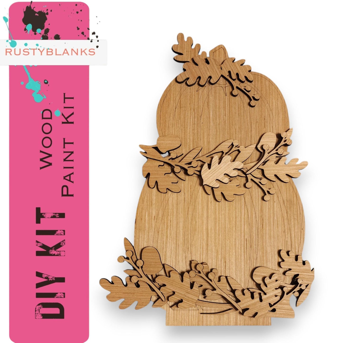 a wooden cutout of a bird with leaves