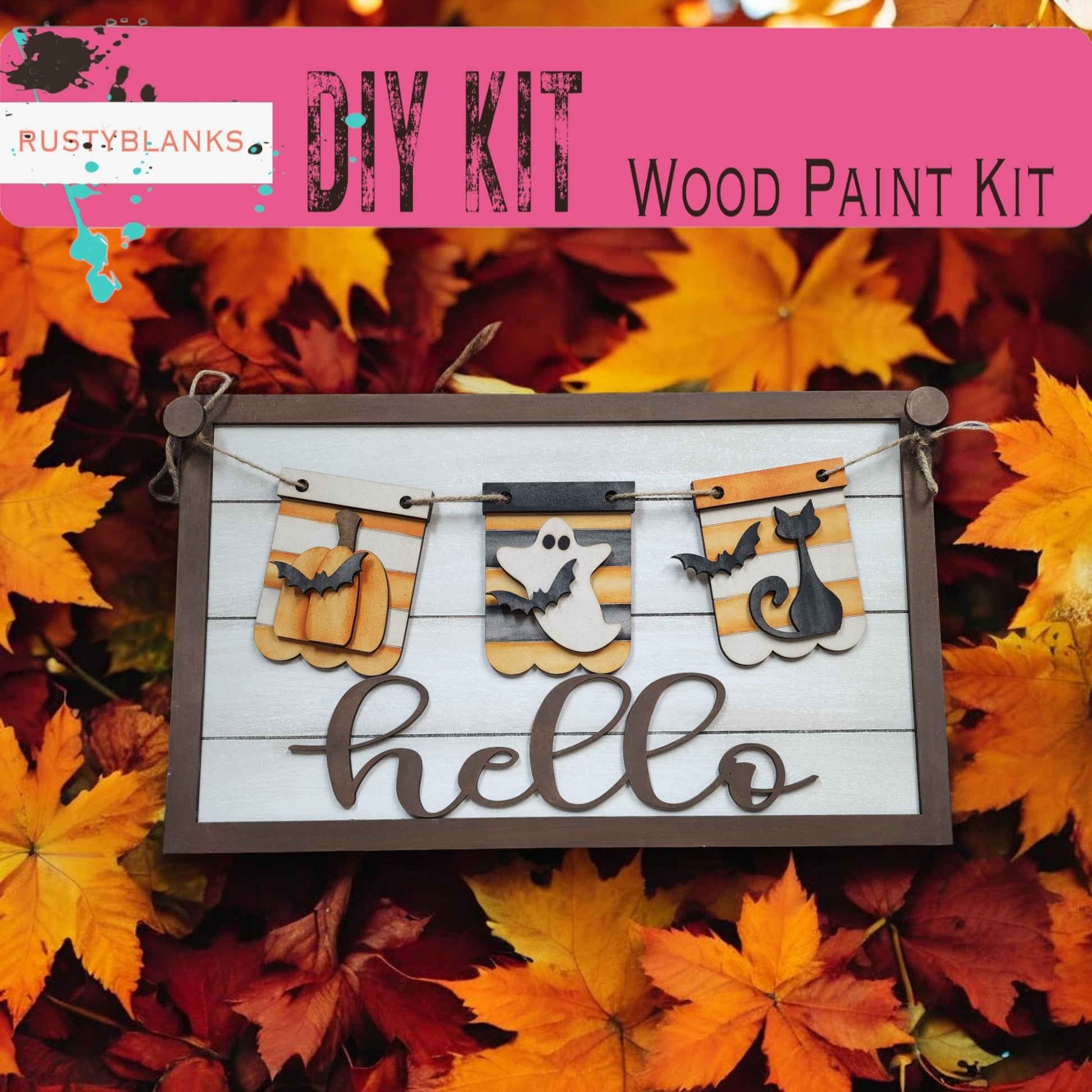 a sign that says diy kit wood paint kit