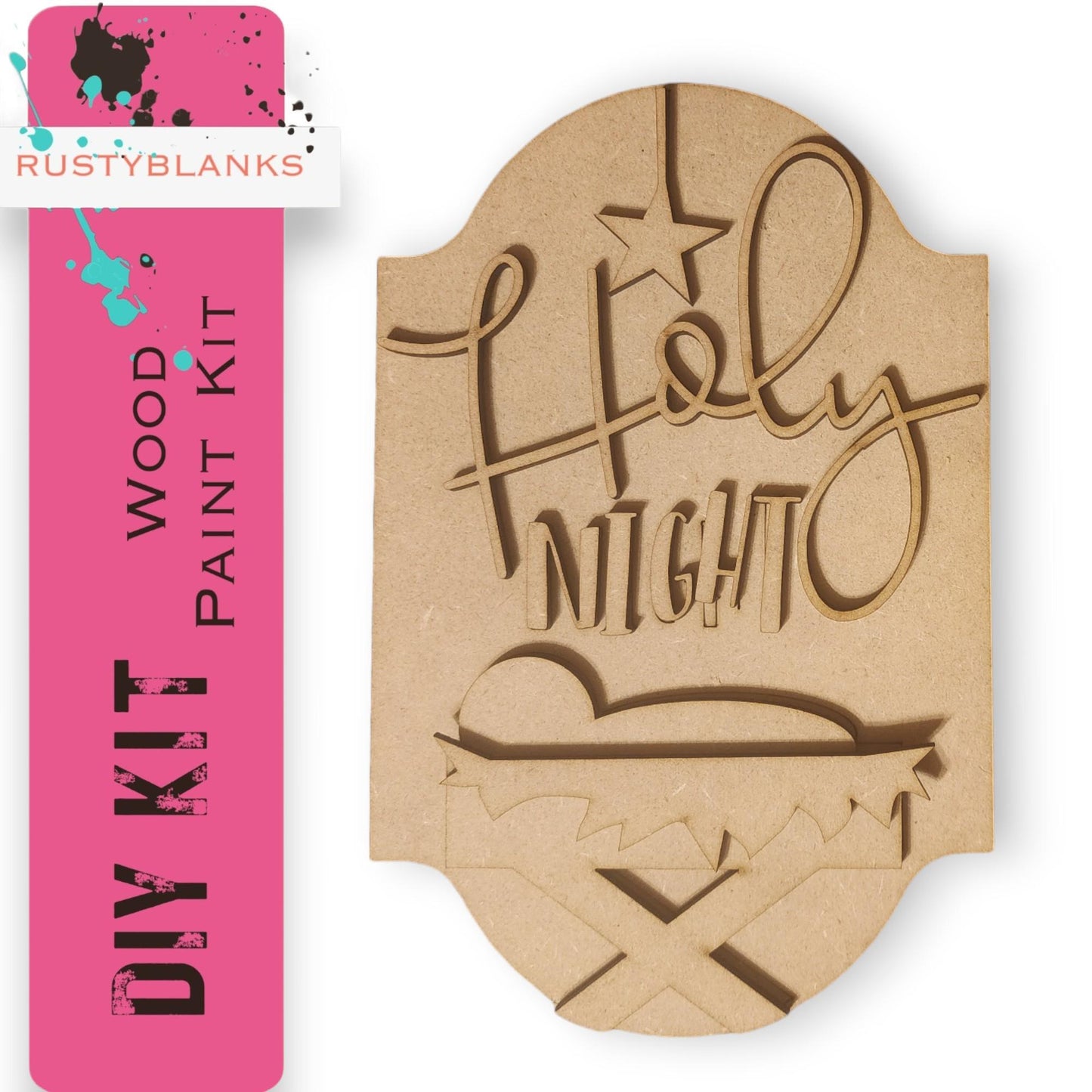 a wooden sign that says fly high next to a pink ribbon