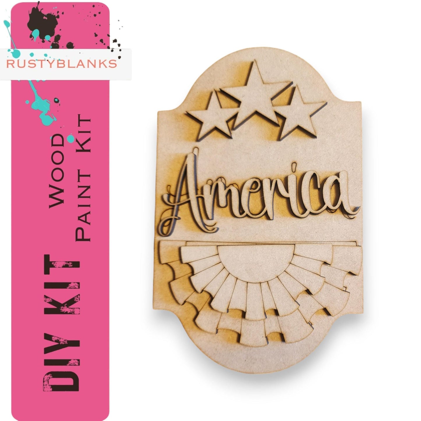 a wooden plaque with the word america on it