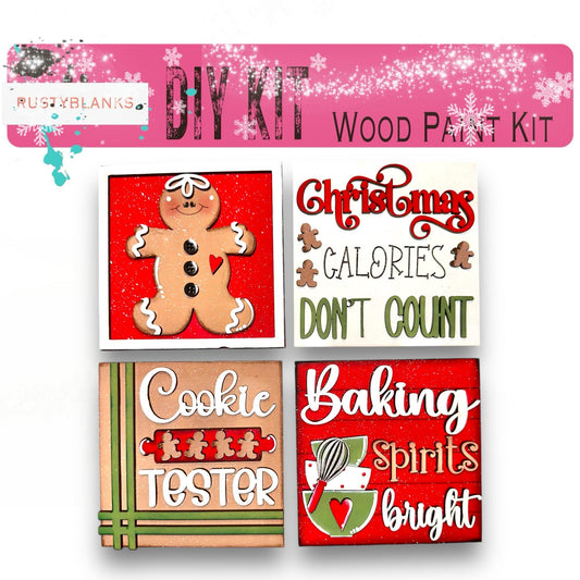 a set of four christmas card making kits