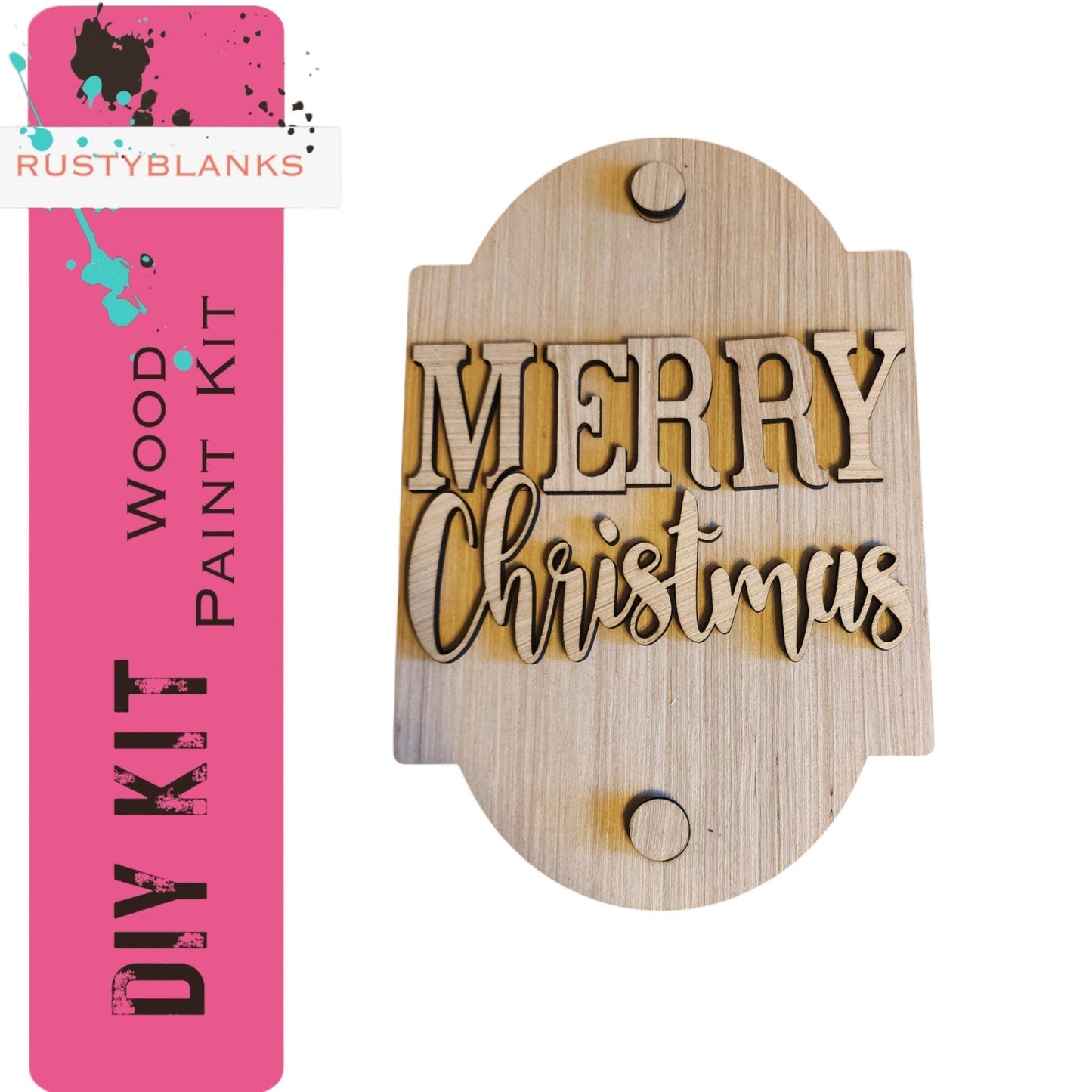 a wooden sign with a merry christmas message on it