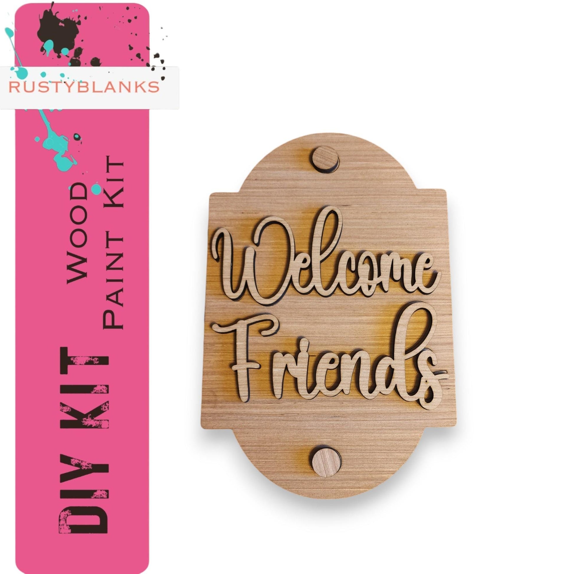 a wooden sign that says welcome friends