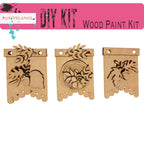 three wooden wall hangings with flowers on them