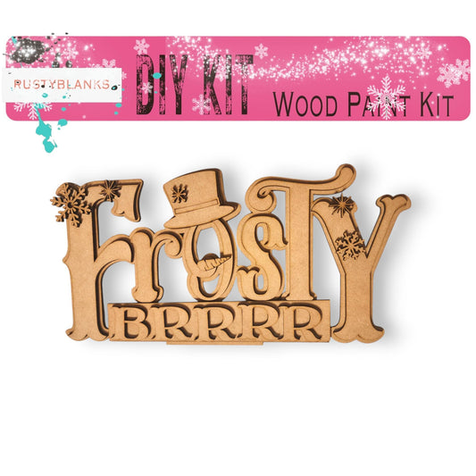 a wooden cutout of the word frosty berry