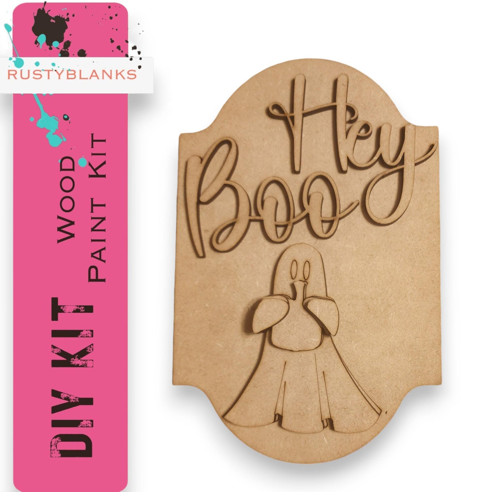 a wooden plaque with the words hey booy painted on it