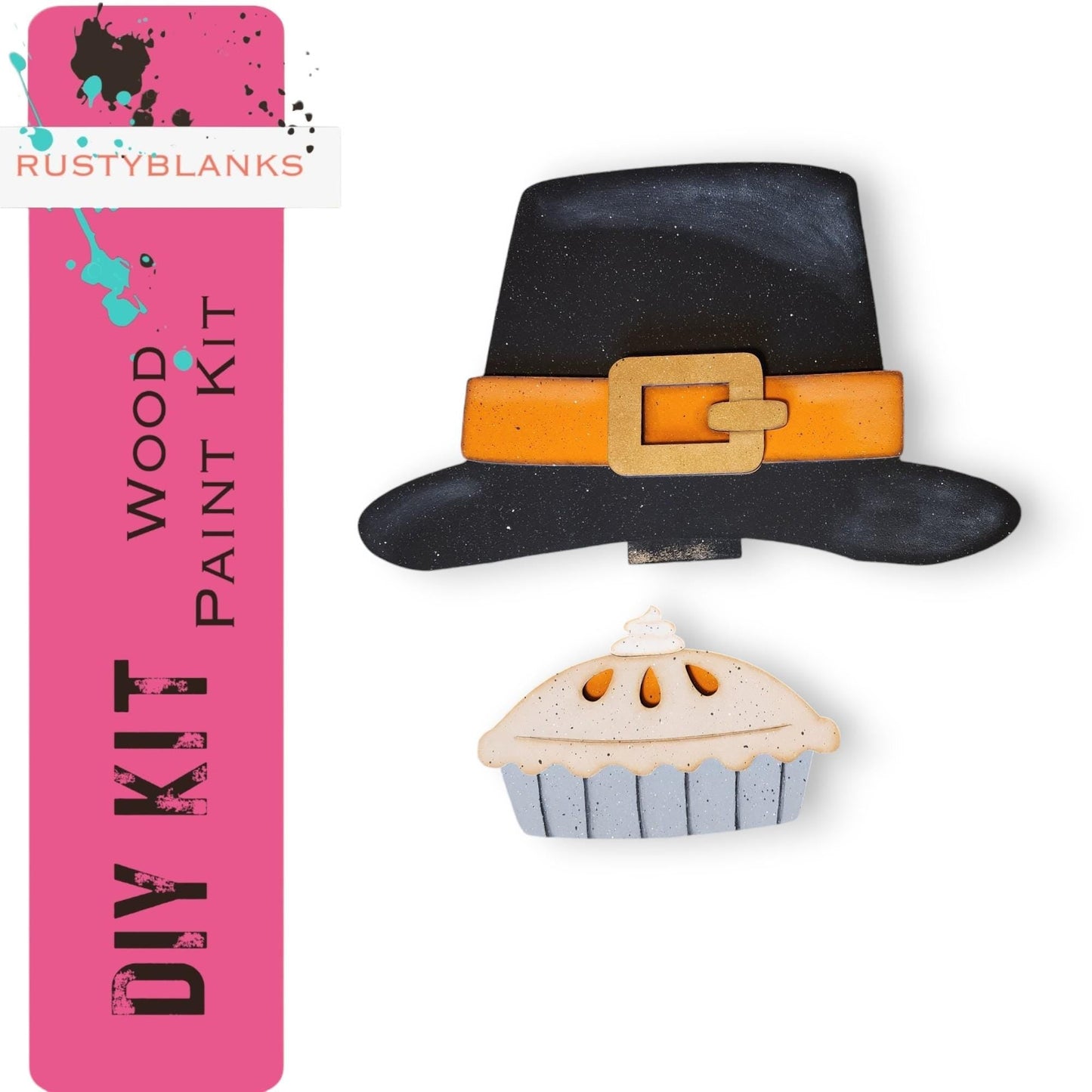 a hat, a cupcake, and a sticker on a white background