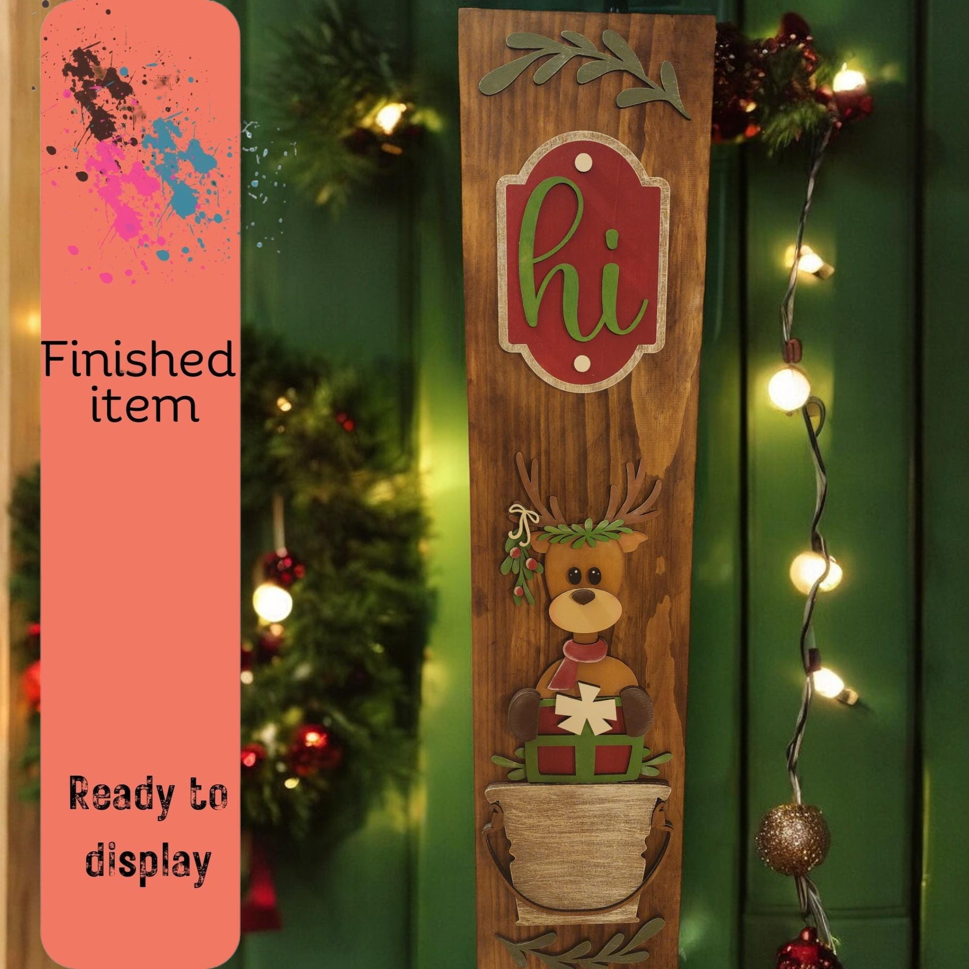 a wooden sign that says finished item ready to display