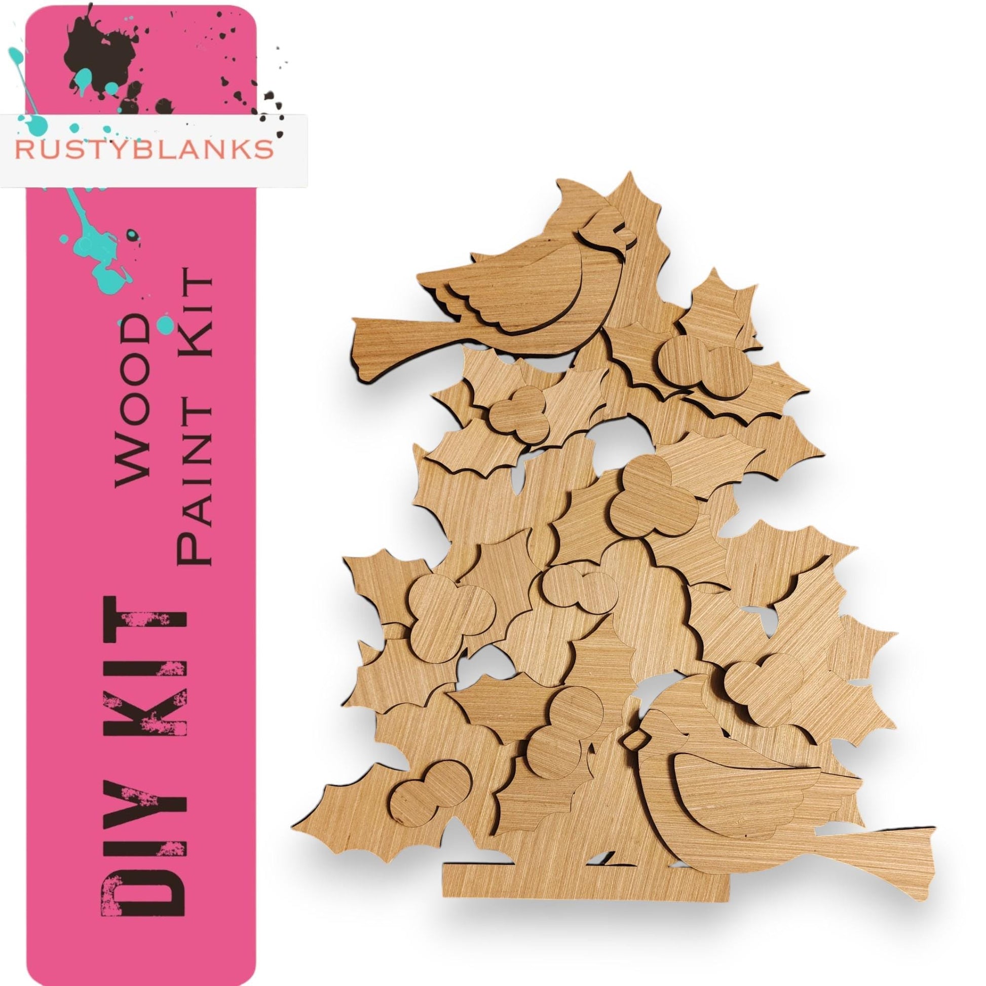 a wooden puzzle of a dog and a tree