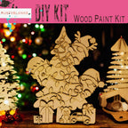 a wooden christmas tree with a santa clause on it