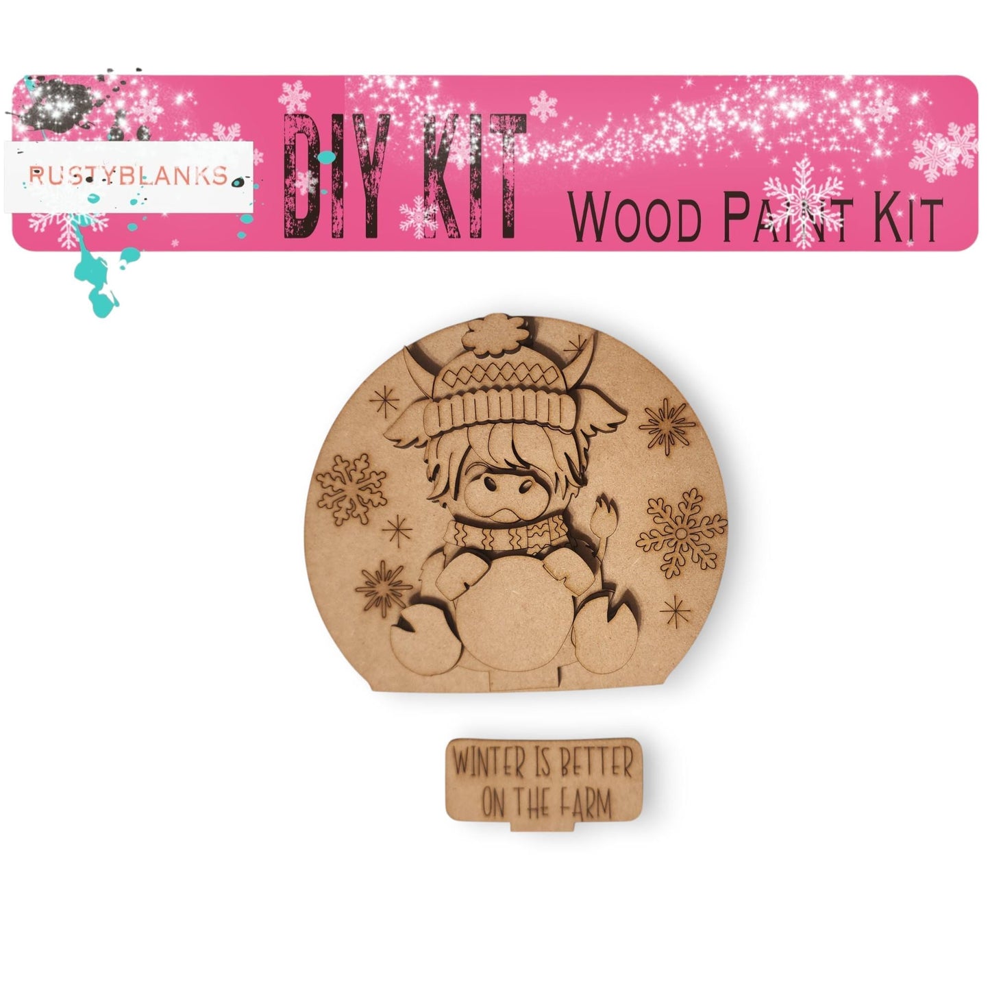 a wooden craft kit with a picture of a snowman