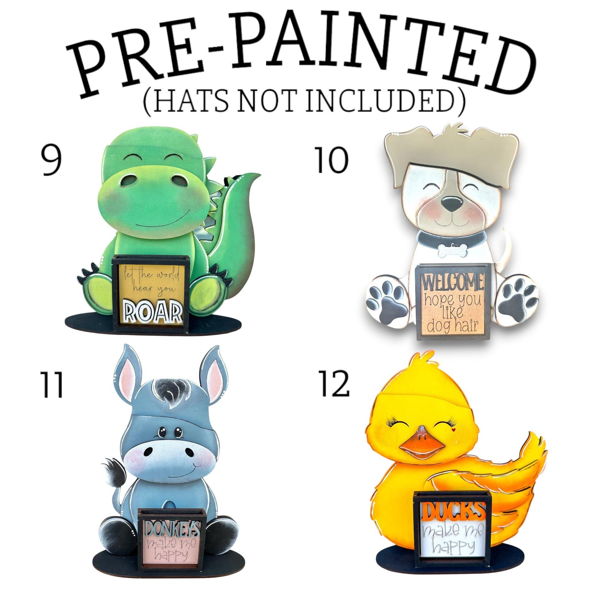 a number of different items with the words pre - painted on them