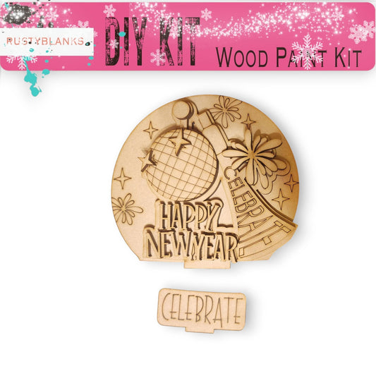 a happy new year wooden craft kit