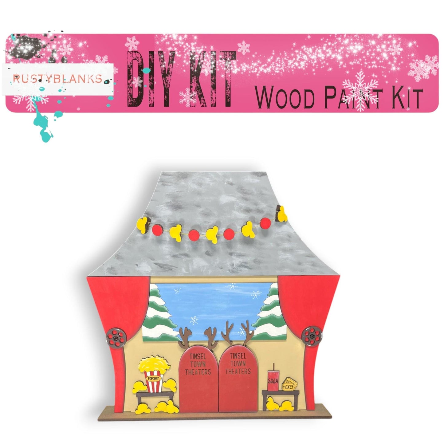 a picture of a wooden play set with a circus tent