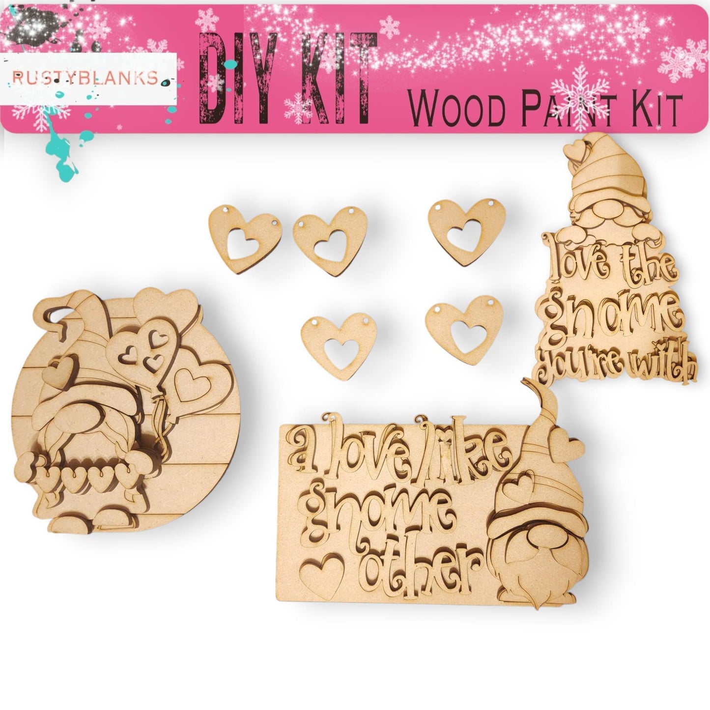 a wooden craft kit with a picture of a cat