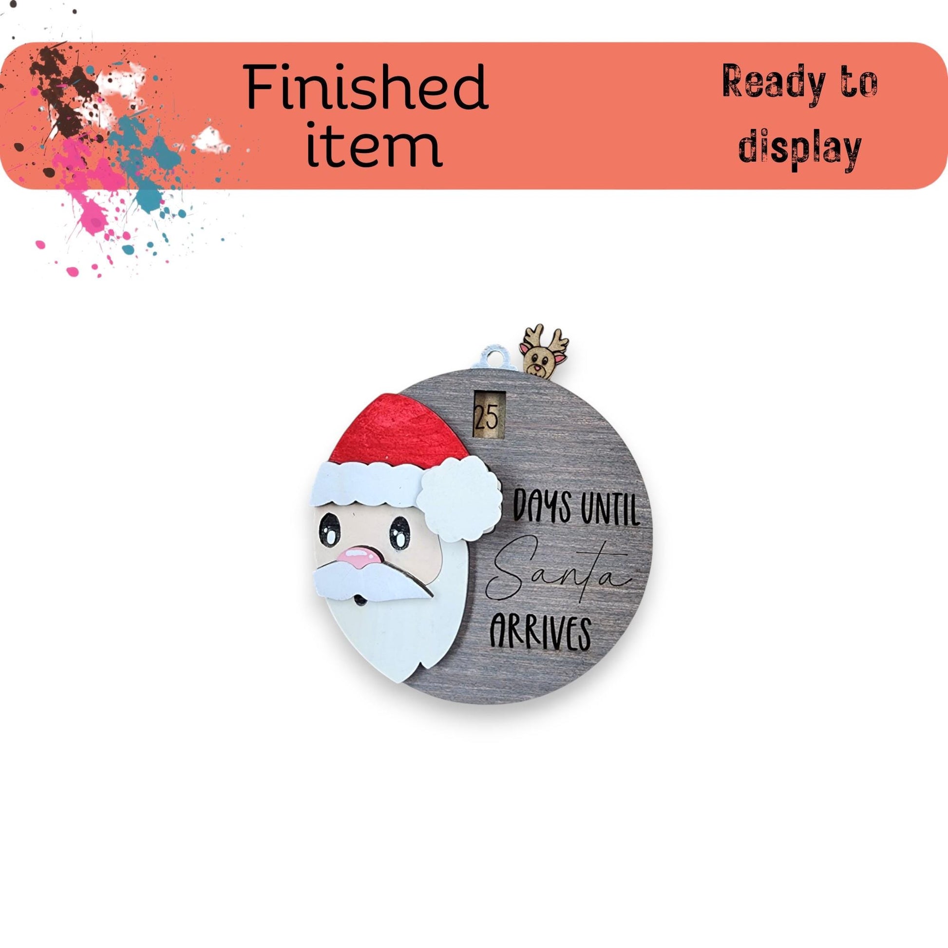 a christmas ornament with a santa clause on it