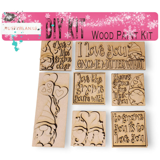 a set of wooden stamps with words on them