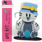 Interchangeable Cat with 13 Seasonal Hats, Insert and tile holder, Season DIY Decor - RusticFarmhouseDecor