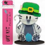 Interchangeable Cat with 13 Seasonal Hats, Insert and tile holder, Season DIY Decor - RusticFarmhouseDecor