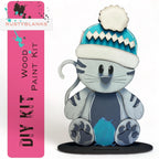 Interchangeable Cat with 13 Seasonal Hats, Insert and tile holder, Season DIY Decor - RusticFarmhouseDecor