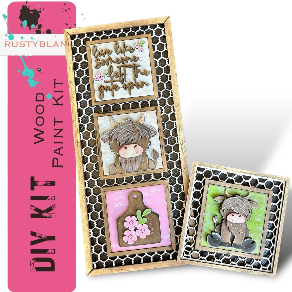 Interchangeable Chicken Wire Tile Holder Set - RusticFarmhouseDecor