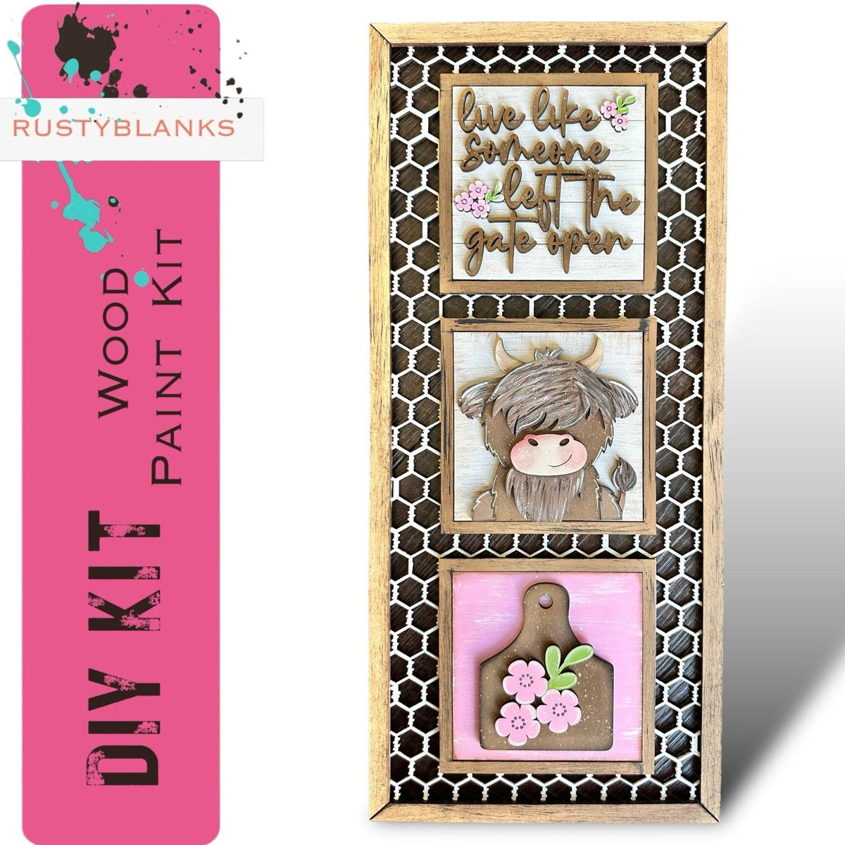 Interchangeable Chicken Wire Tile Holder Set - RusticFarmhouseDecor