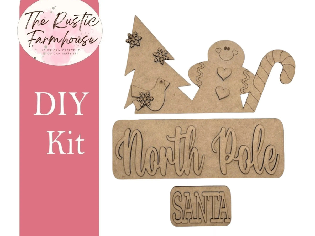 Interchangeable Farmhouse North Pole Insert, Seasonal Truck, DIY Truck Kit, Interchangeable Farmhouse Truck DIY Kit, Breadboard Insert - RusticFarmhouseDecor