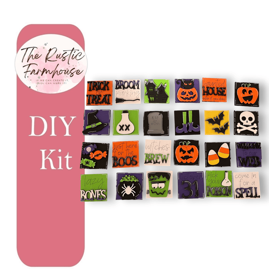 Interchangeable Halloween Mini Tiles DIY Kit - RusticFarmhouseDecor