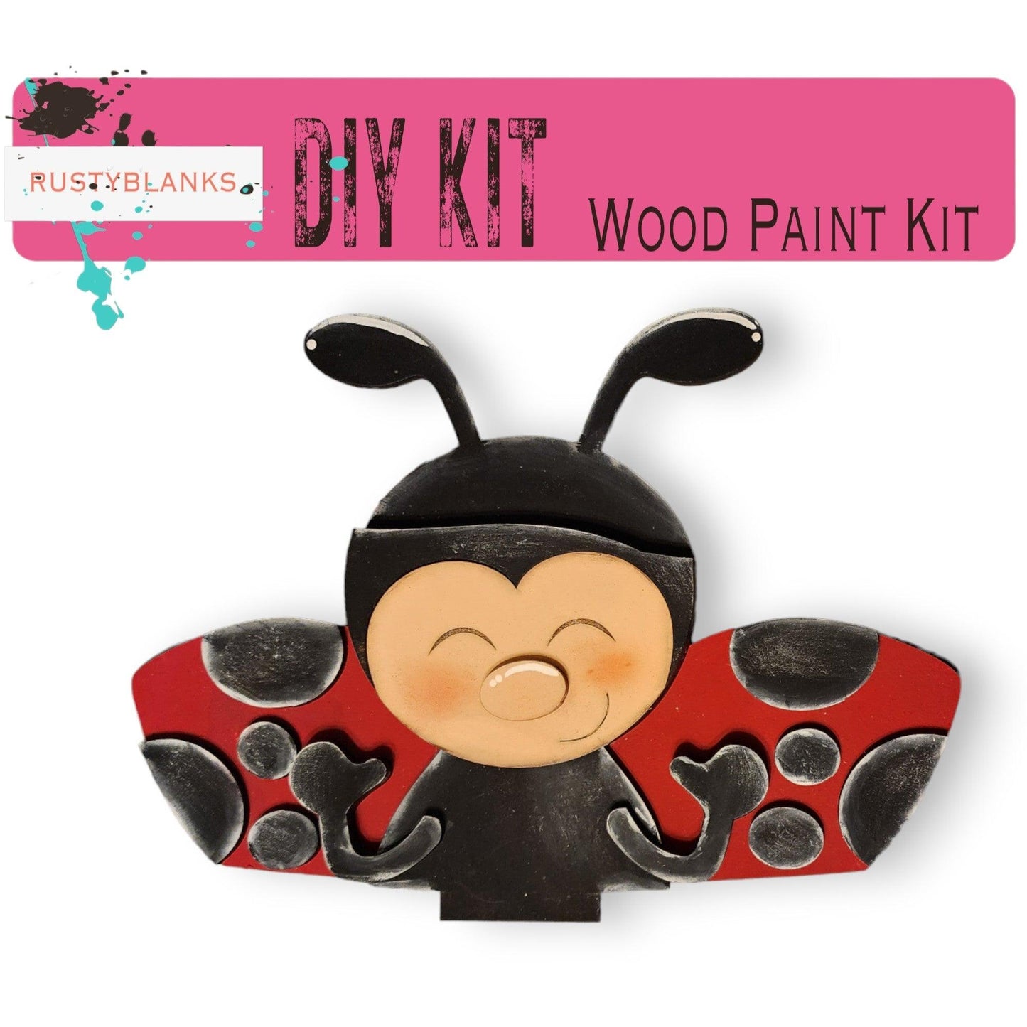 Interchangeable Ladybug Insert for Flower Basket, Interchangeable Hats, DIY Wood Blanks - RusticFarmhouseDecor