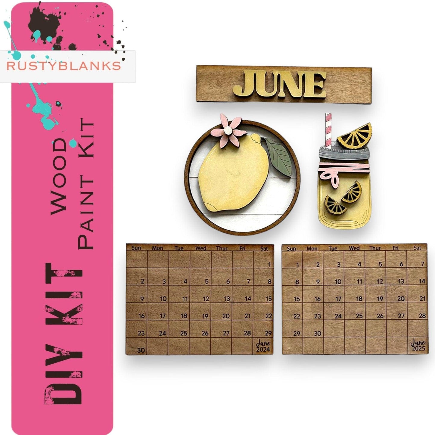 June 2024/25 Barn Calendar Insert Set, DIY Wood Banks, Interchangeable Calendar - RusticFarmhouseDecor