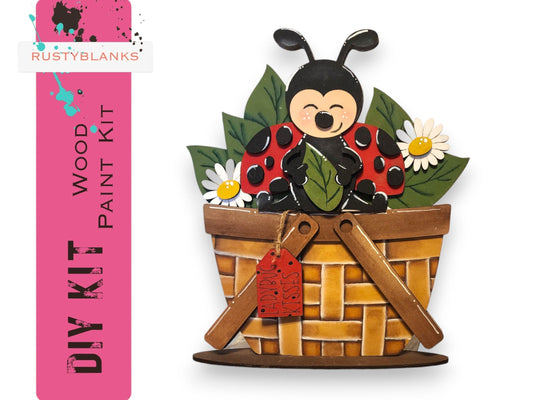 Ladybug Insert for the Interchangeable Flower Basket - RusticFarmhouseDecor