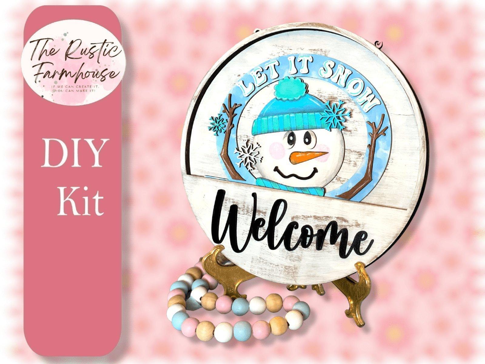 Let It Snow Snowman insert for Welcome sign, DIY Door decor, DIY Interchangeable door hanger insert , Welcome Door Hanger - RusticFarmhouseDecor
